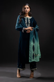 Barouqe - Winter 3PC Velvet Embroidered Suit - SS0536