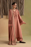 Ziva - 3PC Dhanak Embroidered Shirt With Dhanak Embroidered Dupatta and Trouser - SS01174