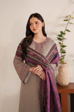 Garnet - 3PC Dhanak Embroidered Shirt With Pashmina Printed Dupatta and Trouser - SS01175