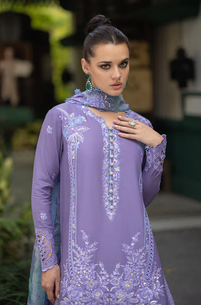 Qalamkar - 3 Piece - Lawn Embroidered Suit - SN0021