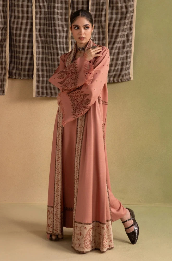 Ziva - 3PC Dhanak Embroidered Shirt With Dhanak Embroidered Dupatta and Trouser - SS01174