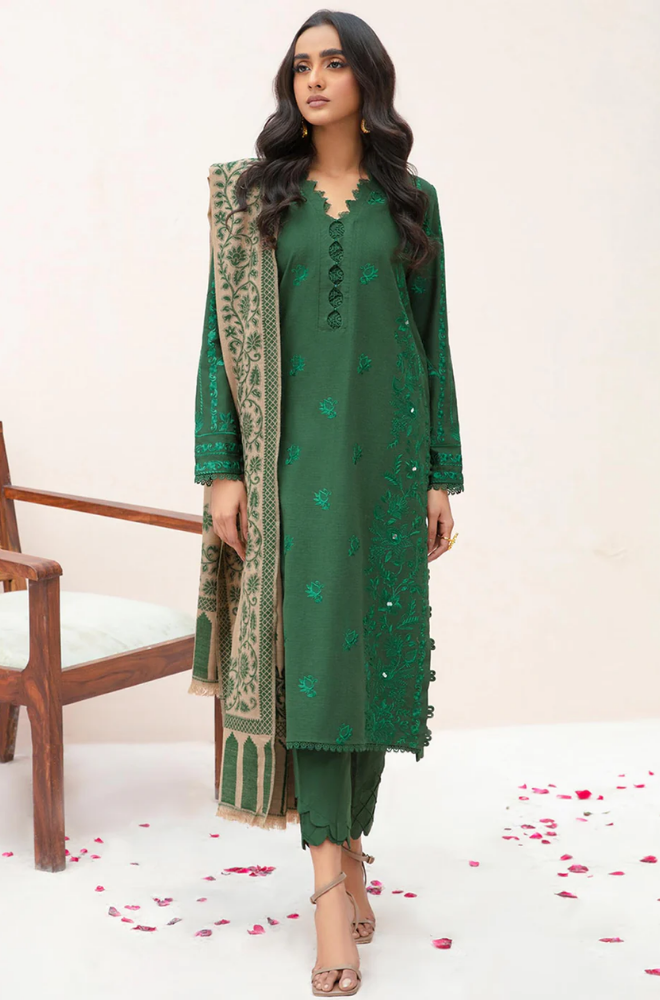 Sapphire - Winter 3PC Dhanak Embroidered Suit - SS0419