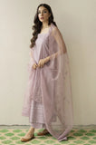 DYOT - 3PC Summer Lawn Embroidered Shirt with Organza Embroidered Dupatta and Trouser - SS0804