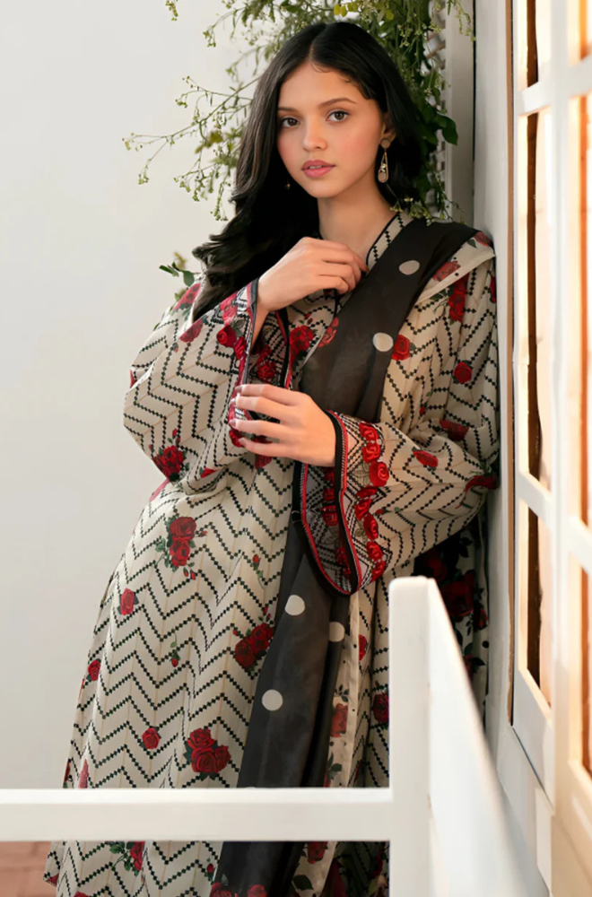 Baroque - 3 Piece - Khaddar Print Suit - SRZ0078