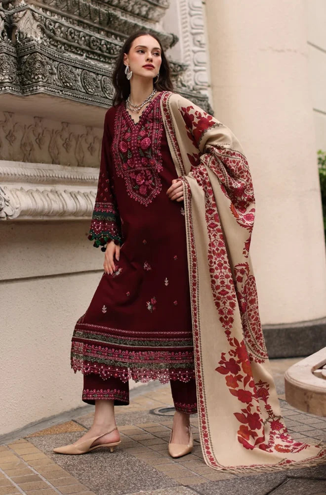 Charizma - 3PC Unstitched Dhanak Embroidered Shirt with Pashmina Printed Dupatta and Trouser - SS01151