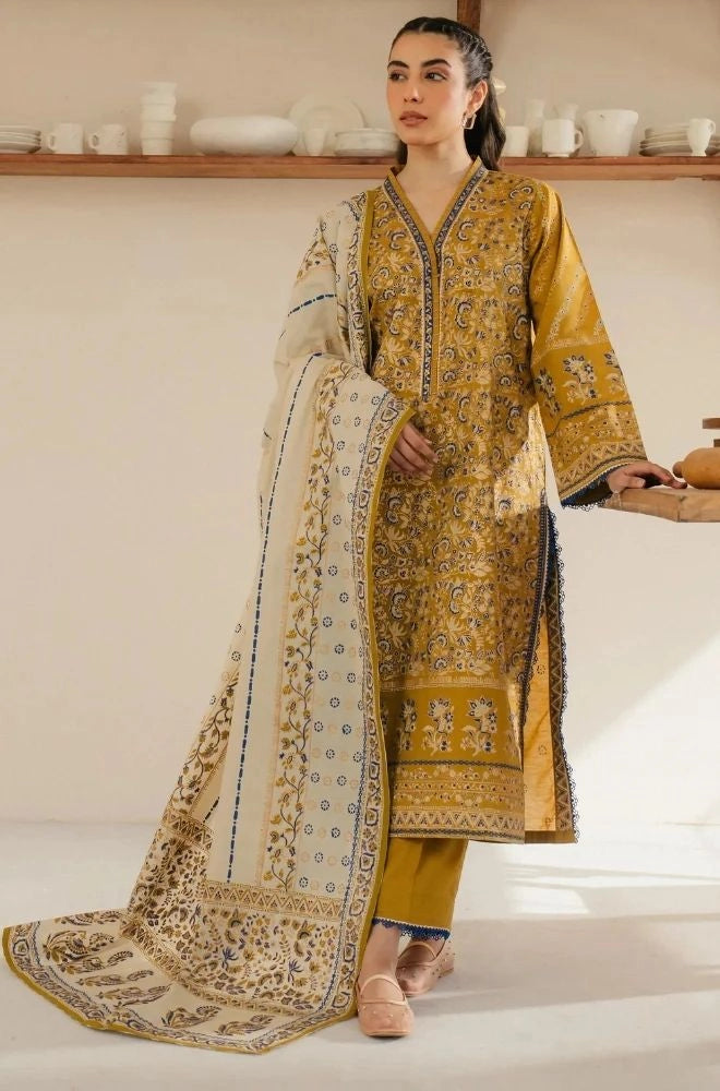 Sapphire - 3PC Lawn Printed Shirt with Lawn Printed Dupatta and Trouser - SS0841