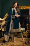 Asim Jofa - 3PC Velvet Embroidered Shirt With Broshia Net Dupatta and Trouser - SS0927