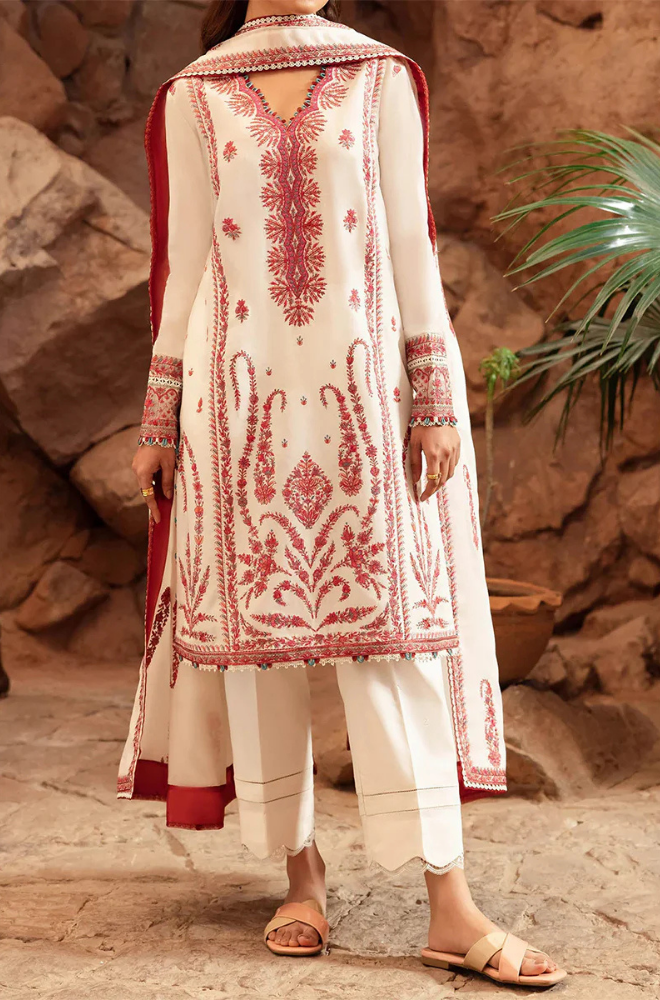 Cross Stitched- 3 Piece - Dhanak Embroidered Suit- SRZ0101