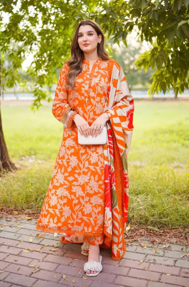 Sapphire - Winter 3PC Khaddar Digital Printed Dress - SS0594