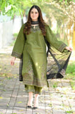 Batik - 3PC Dhanak Embroidered Shirt With Chiffon Embroidered Dupatta and Trouser - SS01057