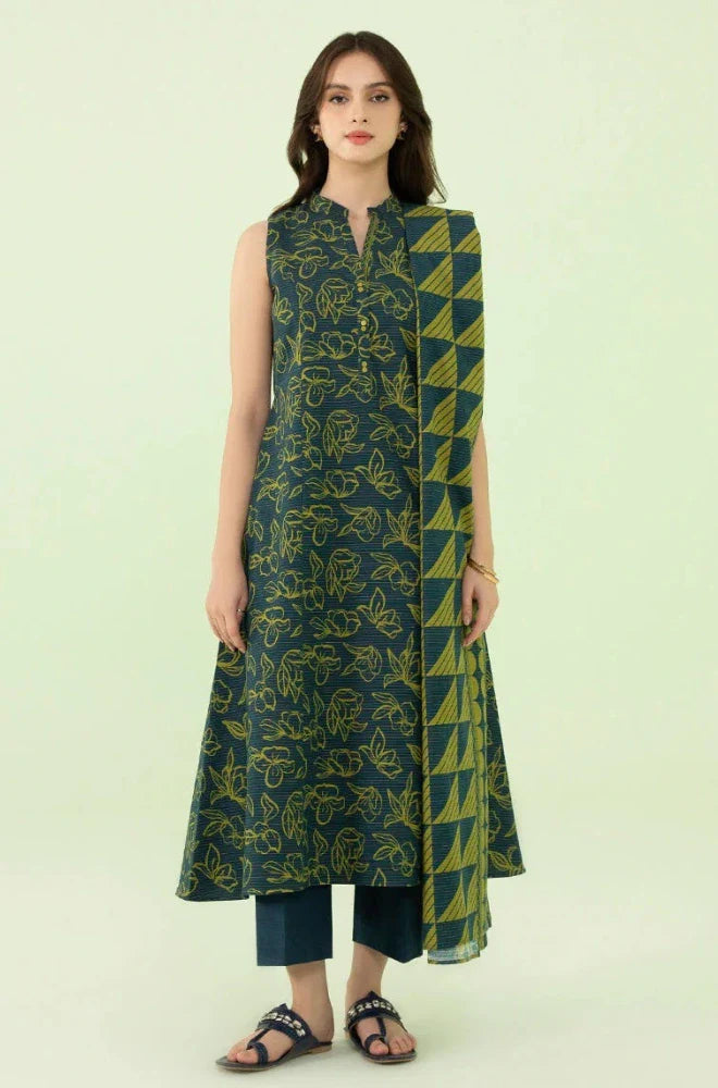 Sapphire - Winter 3PC Khaddar Digital Printed Dress - SS0591