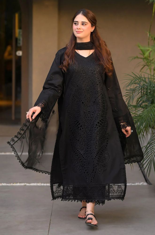Summer 3PC Lawn Chikankari Embroidered Suit - SS0751