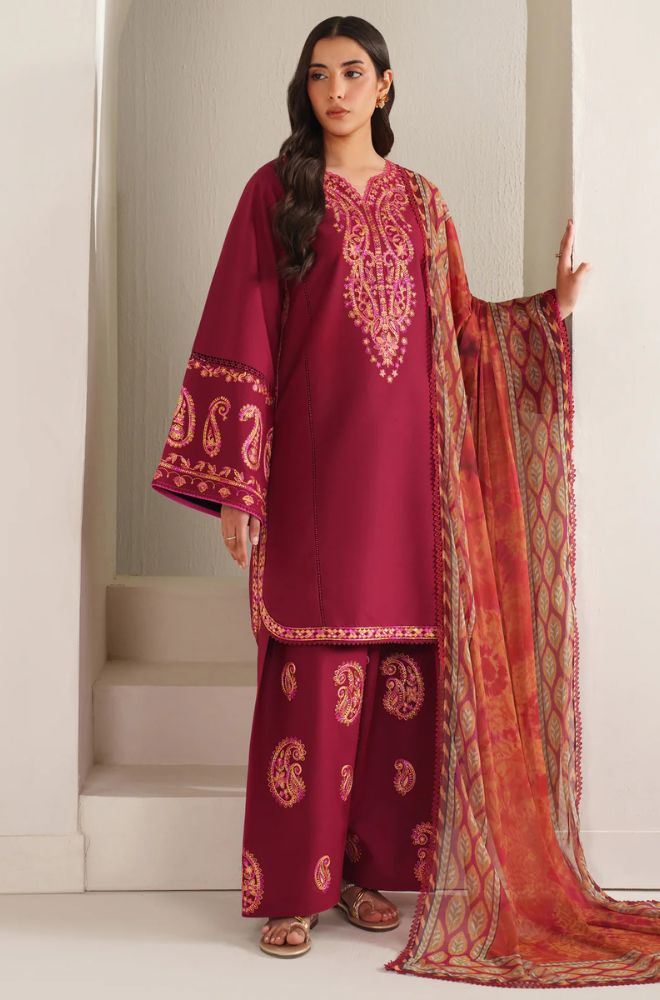 Summer 3Piece Lawn Embroidered Suit- SS0753