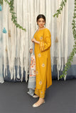 Urge - 3PC Dhanak  Embroidered Shirt with Twill Printed Dupatta and Trouser - SS0866