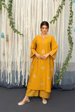 Urge - 3PC Dhanak  Embroidered Shirt with Twill Printed Dupatta and Trouser - SS0866