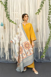 Urge - 3PC Dhanak  Embroidered Shirt with Twill Printed Dupatta and Trouser - SS0866