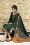 ZARPASH - 3PC Dhanak Embroidered Shirt With Wool Embroidered Dupatta and Trouser - SS0875