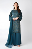Bareeze - 3PC Dhanak Embroidered Shirt With Chiffon Embroidered Dupatta and Trouser - SS01080
