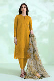 Sapphire - 3PC Dhanak  Embroidered Shirt with Organza Printed Dupatta and Trouser - SS0888