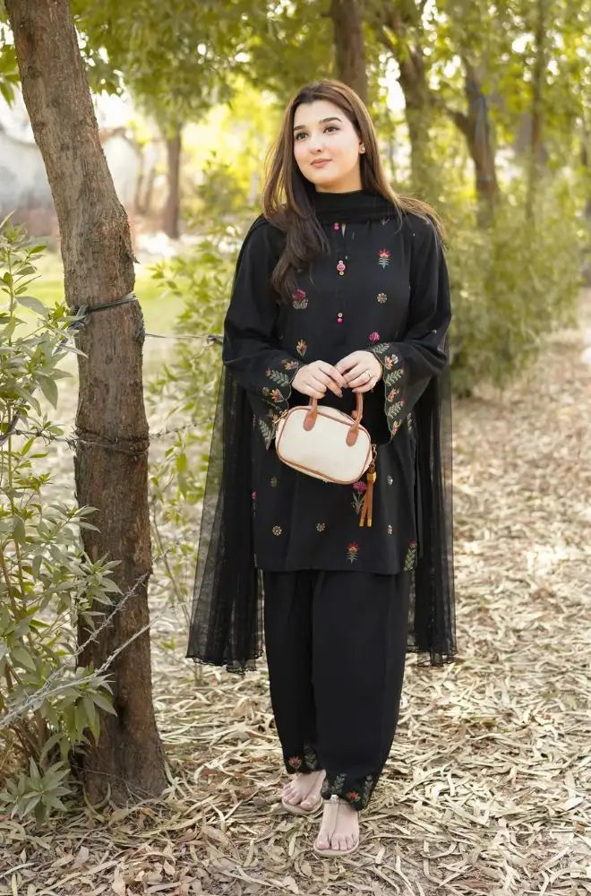 ANEELAS - 3PC Lawn Embroidered Shirt with Chiffon Dupatta and Trouser - SS0737