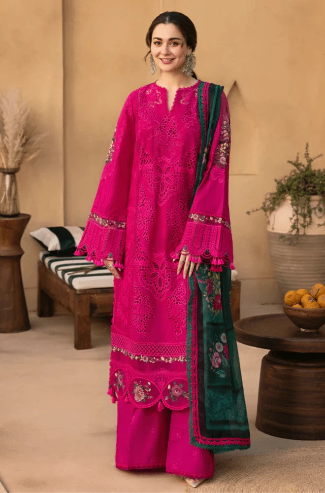 Saira Rizwan - 3PC Dhanak Chikankari Embroidered Shirt Wool Printed Dupatta and Trouser - SS01002