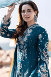 Qlamakar - 3PC Dhanak Embroidered Shirt With Wool Printe Dupatta and Trouser - SS01088