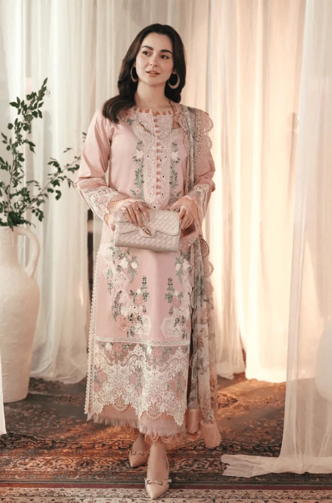 Jade- 3PC Dhanak Embroidered Chikankari Shirt With Dhanak Printed Dupatta and Trouser - SS0987