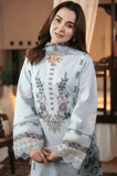 Jade - 3PC Dhanak Chikankari Embroidered Shirt With Chiffon Printed Dupatta and Trouser - SS0993