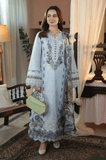 Jade - 3PC Dhanak Chikankari Embroidered Shirt With Chiffon Printed Dupatta and Trouser - SS0993