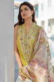 FAIZA SAQLAIN - 3PC Lawn Chikankari Embroidered Shirt with Monar Embroidered Dupatta and Trouser- SS0726