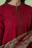 Sapphire - 3PC Dhanak Embroidered Shirt with Organza Printed Dupatta and Trouser - SS0889