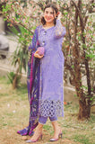 Mushq - 3PC Dhanak Embroidered Shirt with Twill Printed Dupatta and Trouser - SS0892