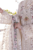 QALAMKAR - 3PC Lawn Chikankari Embroidered Shirt with Khadi Net Embroidered Dupatta and Trouser - SA0124