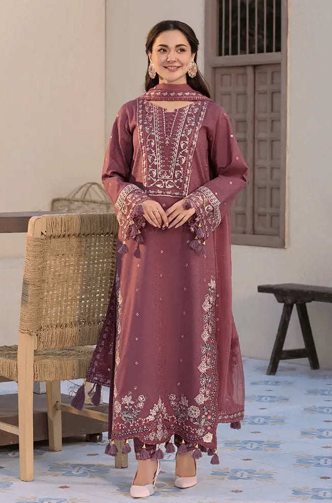 ALLYS - 3PC Lawn Embroidered Shirt with Lawn Embroidered Dupatta and Trouser - SS02900