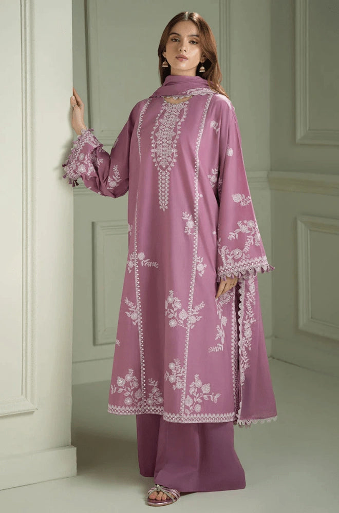 Cross Stitch - 3PC Dhanak Embroidered Shirt With Dhanak Embroidered Dupatta and Trouser - SS01073