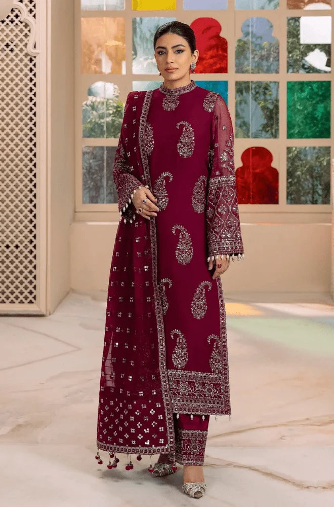 ALIZEH - 3PC Lawn Embroidered Shirt with Chiffon Embroidered Dupatta and Trouser - SS0617