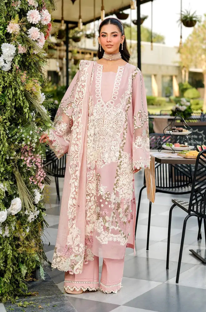 ELAF - 3PC Lawn Embroidered Shirt with Chiffon Embroidered Dupatta and Trouser - SS0634