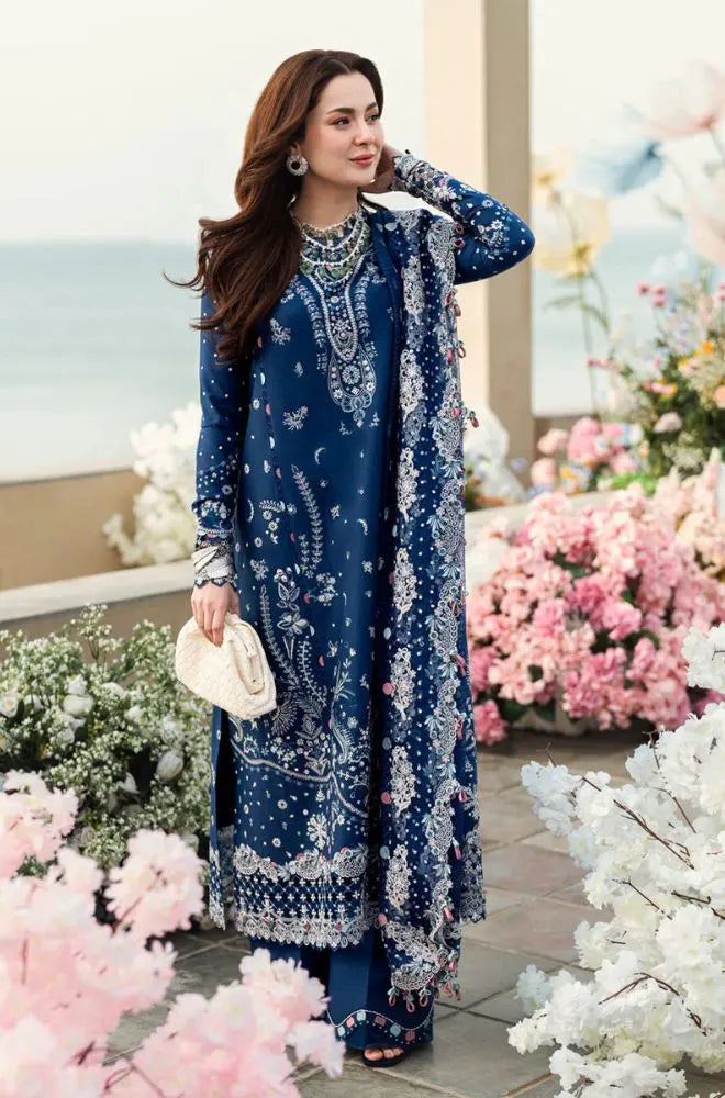 QALAMKAR - 3PC Lawn Embroidered Shirt with Cotton Net Embroidered Dupatta and Trouser  - SS0757