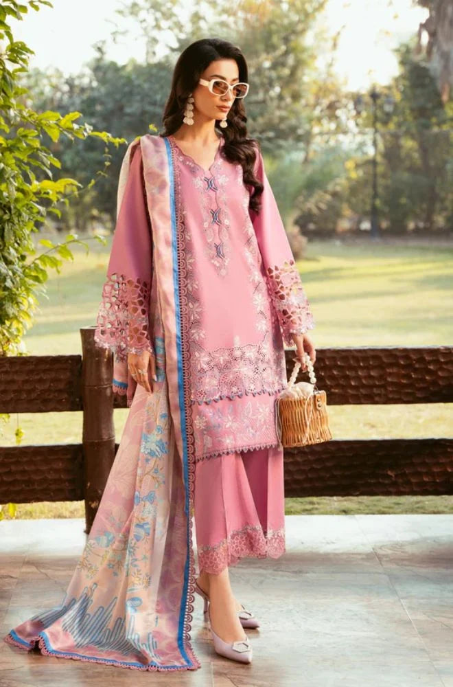 BIN ILYAS - 3PC Lawn Embroidered Shirt with Monar Printed Dupatta and Trouser - SS0762