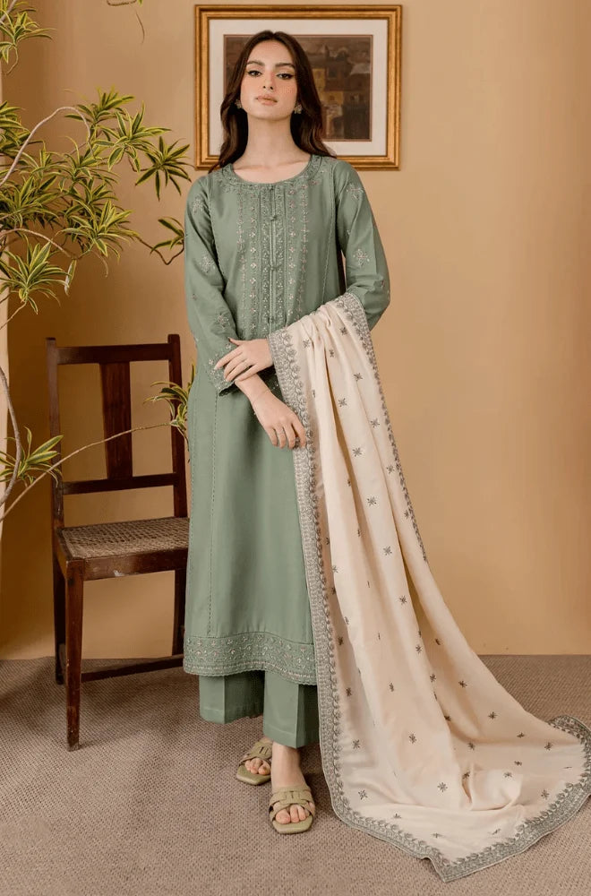 Sapphire - 3PC Lawn Embroidered Shirt with Lawn Embroidered Dupatta and Trouser  - SS0156
