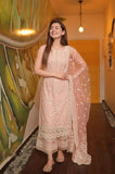 Maria.B - 3PC Lawn Embroidered Shirt with Organza Embroidered Dupatta and Trouser - SS0046
