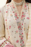 Qalamkar - 3PC Lawn Embroidered Shirt with Khadi Net Embroidered Dupatta and Trouser  - SS0114