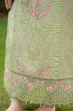 MUSHQ - 3PC Dhanak Chikankari Embroidered Shirt with Chiffon Embroidered Dupatta and Trouser - SS01037