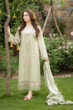 MUSHQ - 3PC Dhanak Chikankari Embroidered Shirt with Chiffon Embroidered Dupatta and Trouser - SS01037