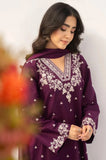 Dyot - 3PC Dhanak Embroidered Shirt with Chiffon Embroidered Dupatta and Trouser - SS0424