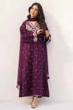Dyot - 3PC Dhanak Embroidered Shirt with Chiffon Embroidered Dupatta and Trouser - SS0424