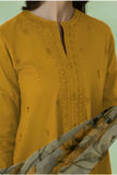 Sapphire - 3PC Dhanak  Embroidered Shirt with Organza Printed Dupatta and Trouser - SS0888