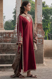 Izel - 3PC Dhanak Embroidered Shirt with Dhanak Printed Dupatta and Trouser - SS0556