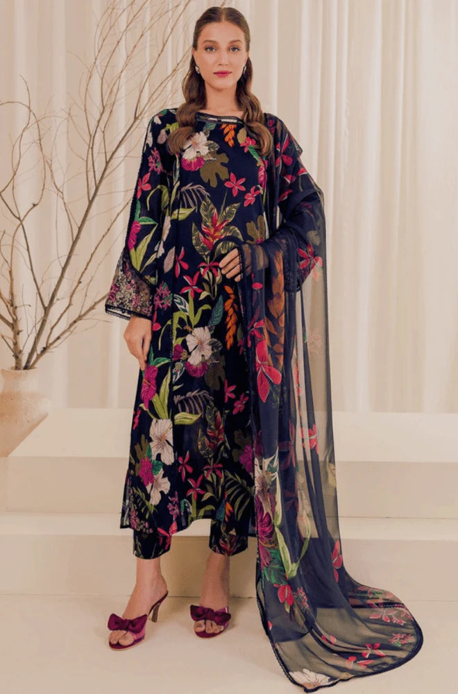 Sapphire - Winter 3PC khaddar Digital Printed Dress - SS0085