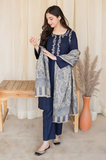 Asling - 3 Piece - Dhanak Embroidered Suit - SB0015